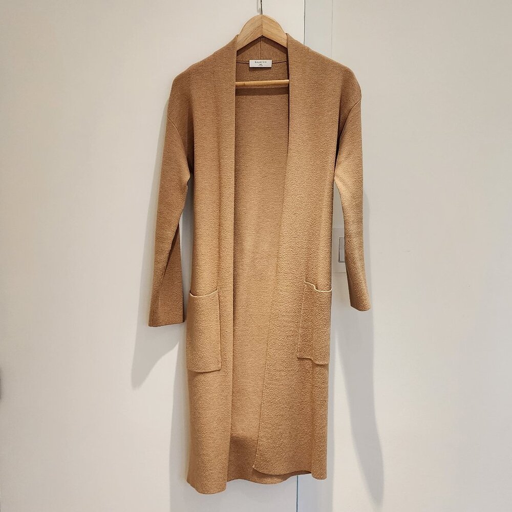 Babaton Open-Front Long Knit Cardigan